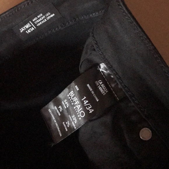 Buffalo mid rise straight leg raw edge jeans new - Picture 5 of 5